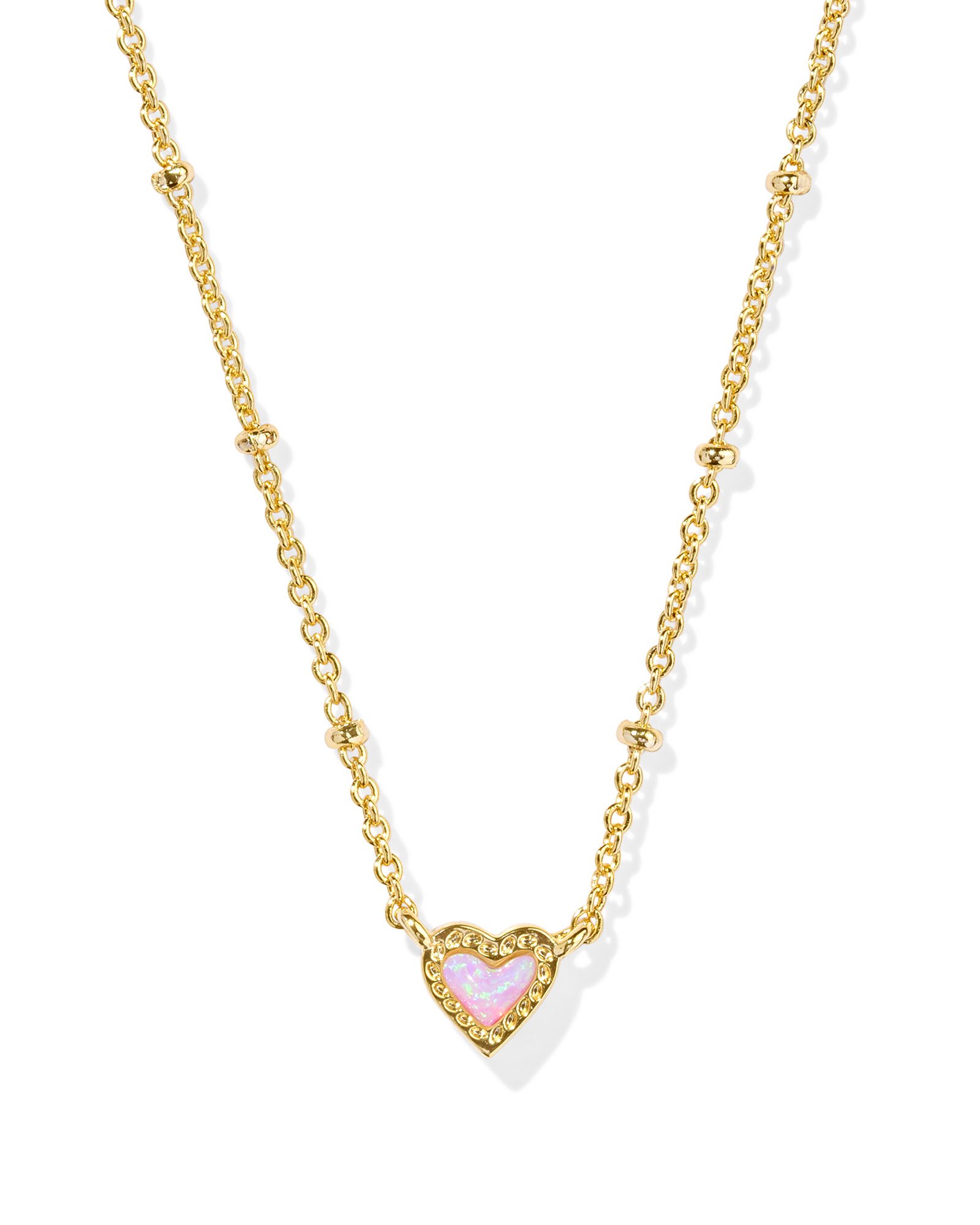 Kendra shops Scott Ari pink heart necklace/earring set